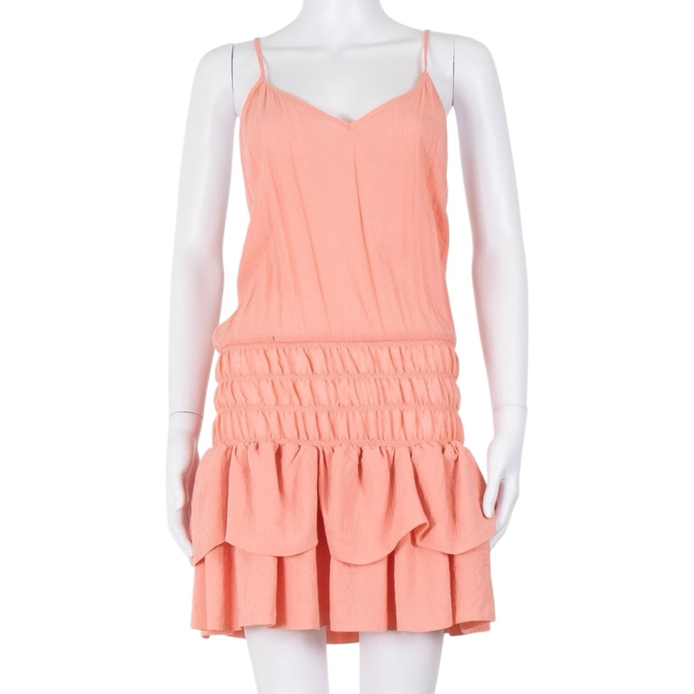 ‼️SOLD‼️ MAJE NWT Peachy Pink Sleeveless Folie Smocked Waist Mini Dress 2 - Picture 6 of 16